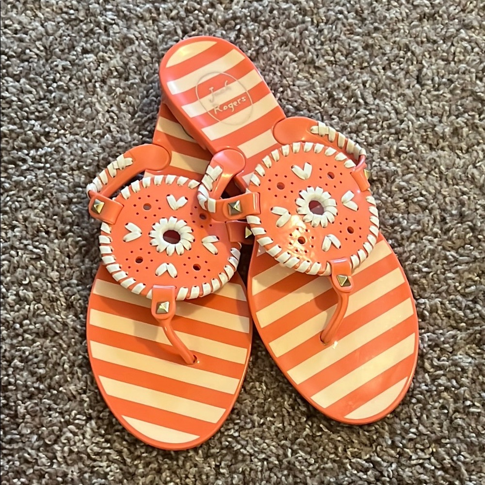 Jack Rogers Salmon Striped Jelly Women's Sandals
